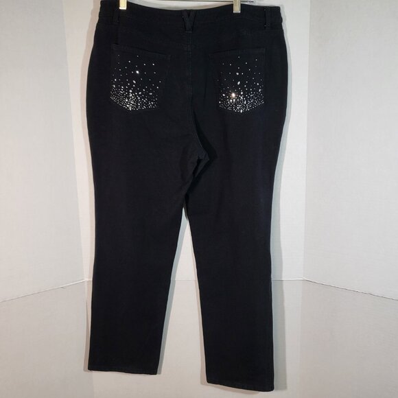 Dream Jeannes by Quacker Factory Women's Jeans Size 16 Short Black - Picture 7 of 13
